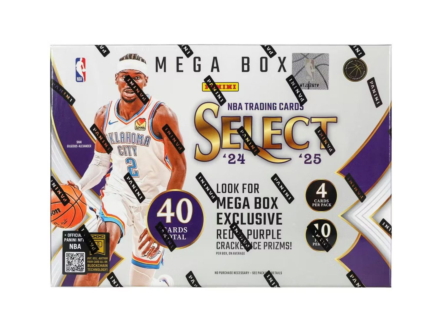 2024/25 Panini Select Basketball Mega Box (Red &amp; Purple Cracked Ice)