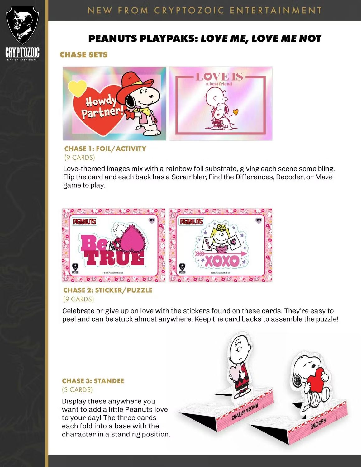 Peanuts Playpaks: Love Me, Love Me Not Blaster Box (Cryptozoic 2026)
