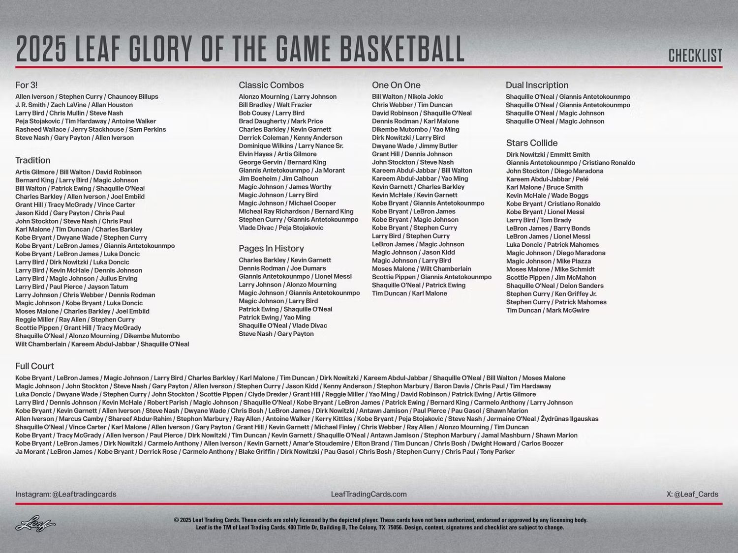 2025 Leaf Glory of the Game Basketball Hobby Box (Coming soon)
