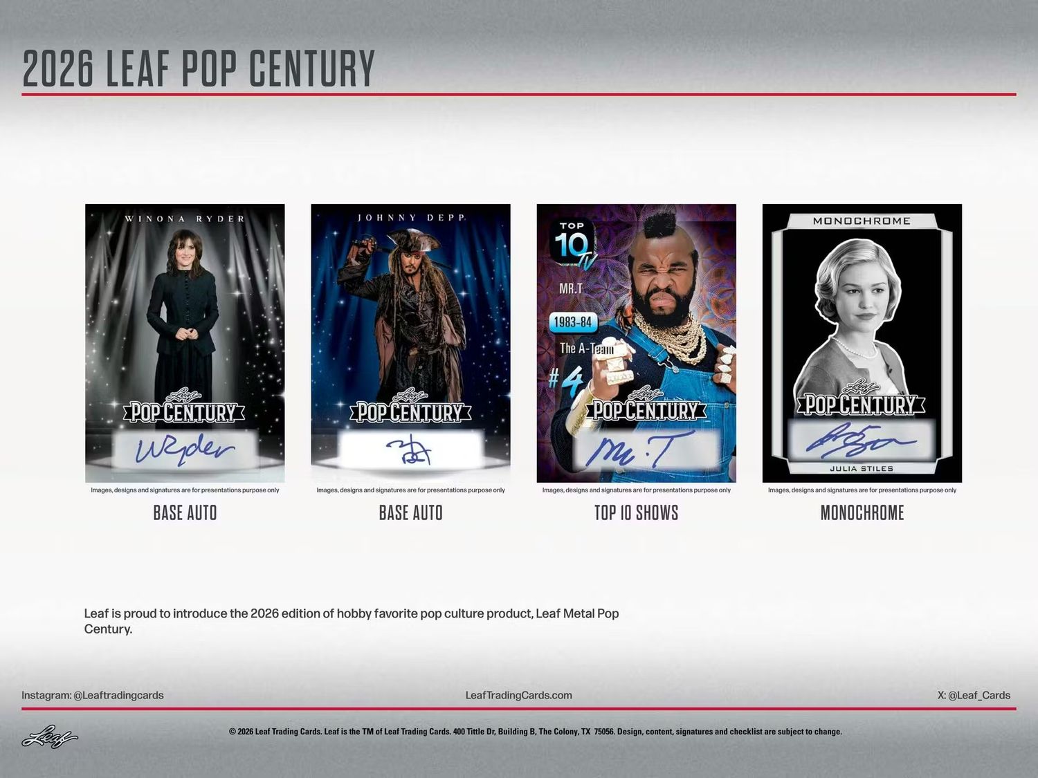 2026 Leaf Metal Pop Century Hobby Box (Coming soon)