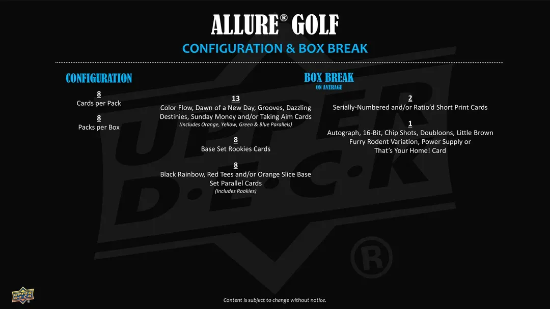 2026 Upper Deck Allure Golf Hobby