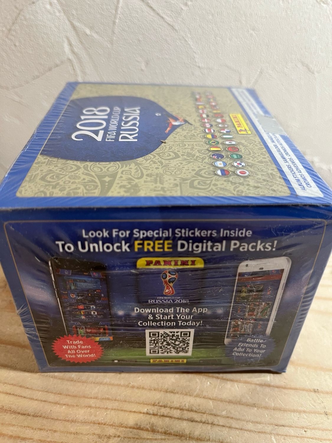 2018 Panini Russia FIFA World Cup Soccer 100 Stickers Pack Box
