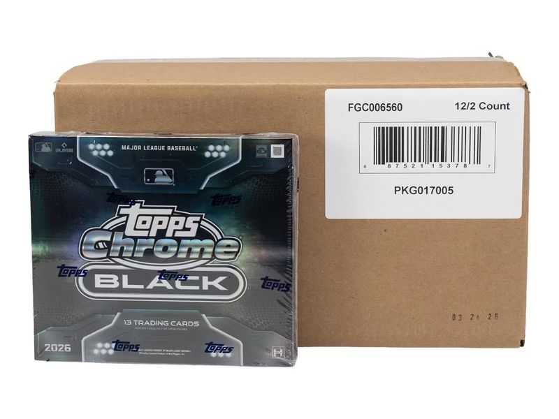 2026 Topps Chrome Black Baseball Hobby 12-Box Case