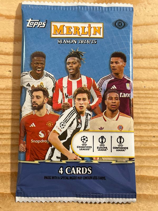 2024/25 Topps Chrome Merlin UEFA Club Competitions Soccer Hobby Pack
