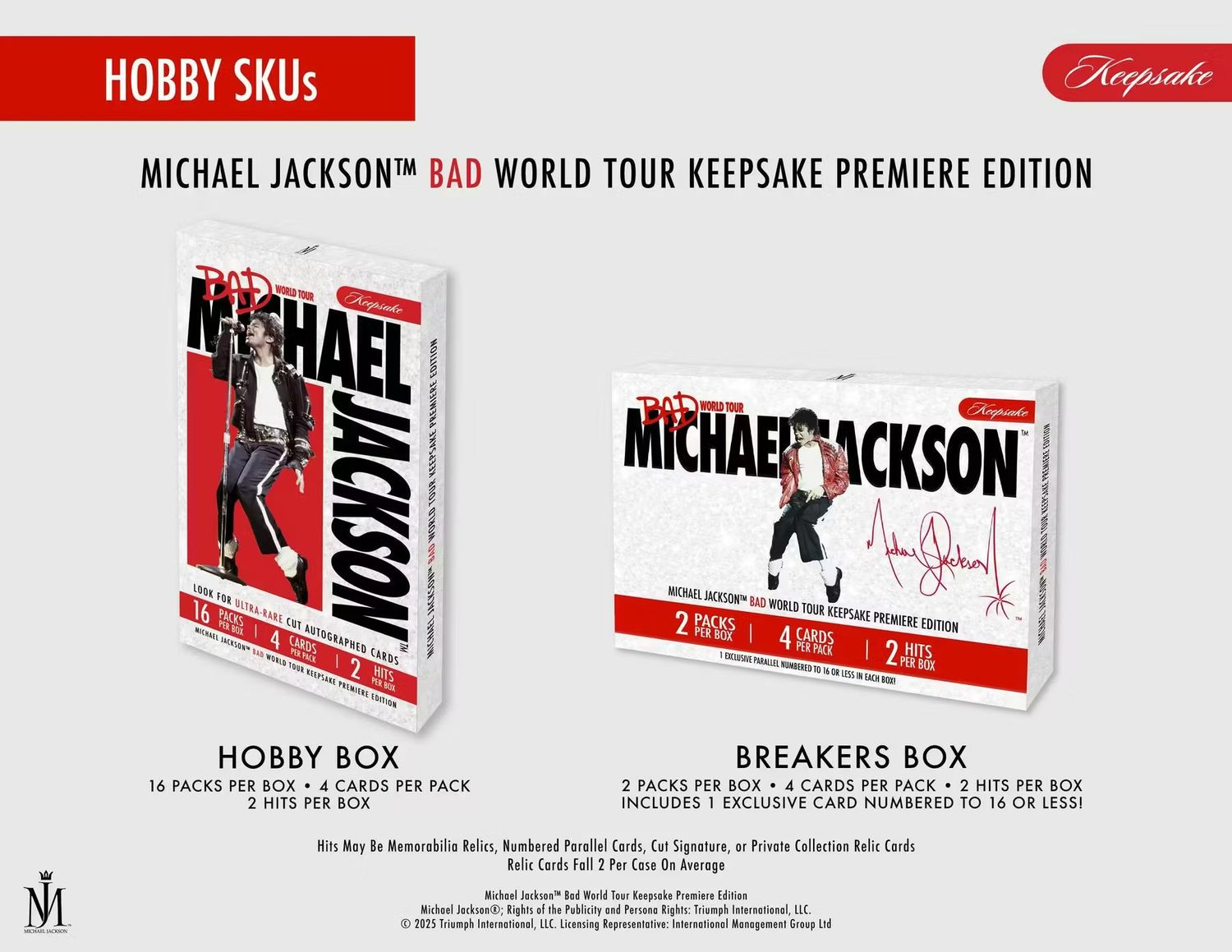 2025 Michael Jackson Bad World Tour Keepsake Premiere Edition Hobby 10-Box Case
