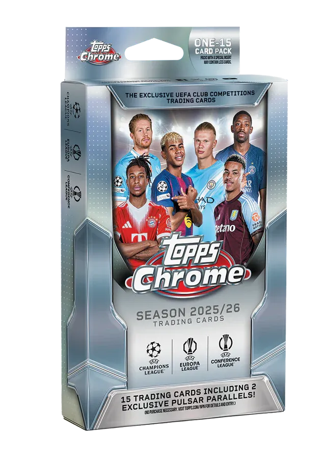 2025/26 Topps Chrome UEFA Club Competitions Soccer Hanger Box