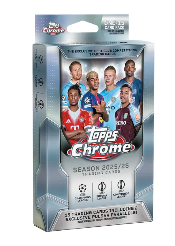 2025/26 Topps Chrome UEFA Club Competitions Soccer Hanger Box