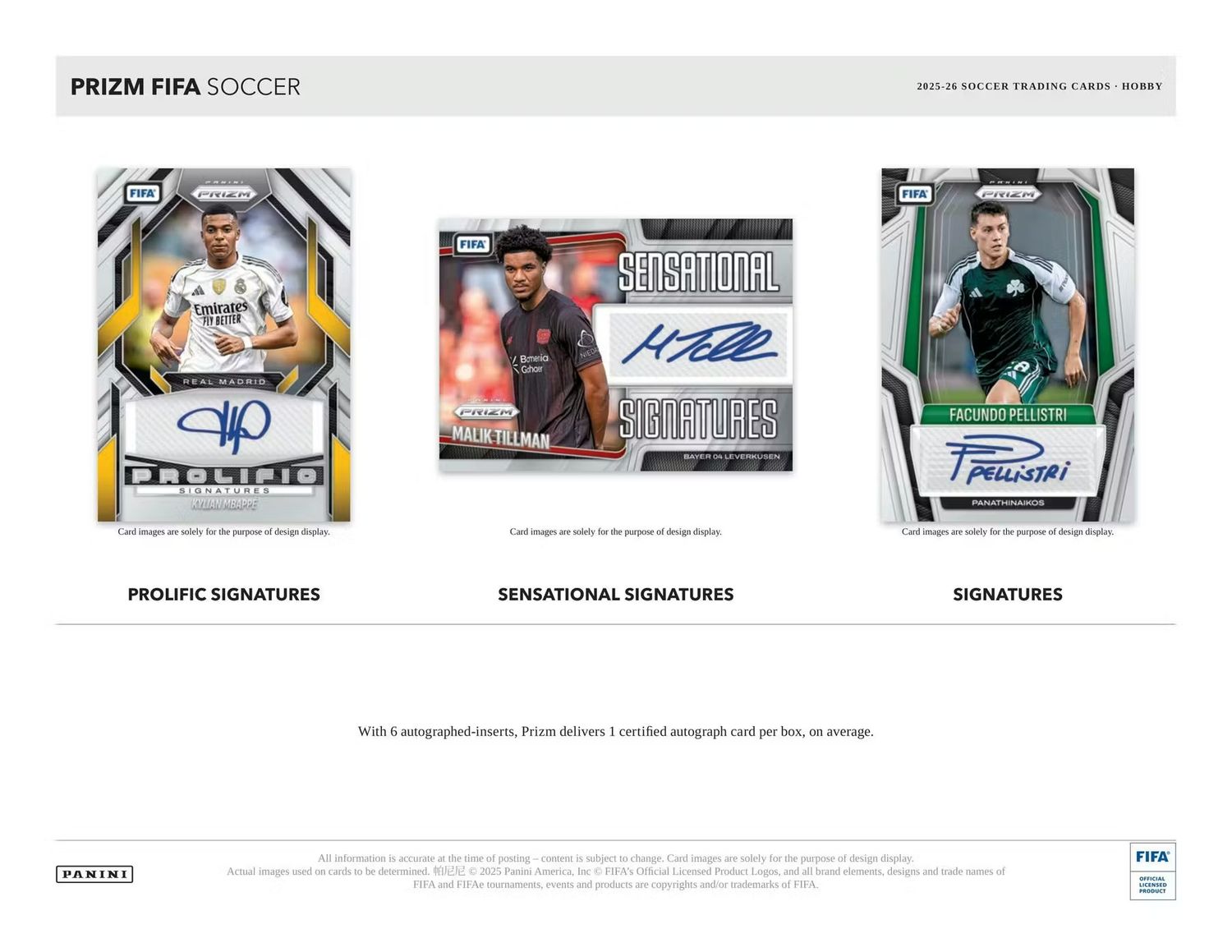 2025/26 Panini Prizm FIFA Soccer Hobby Box (Coming soon)