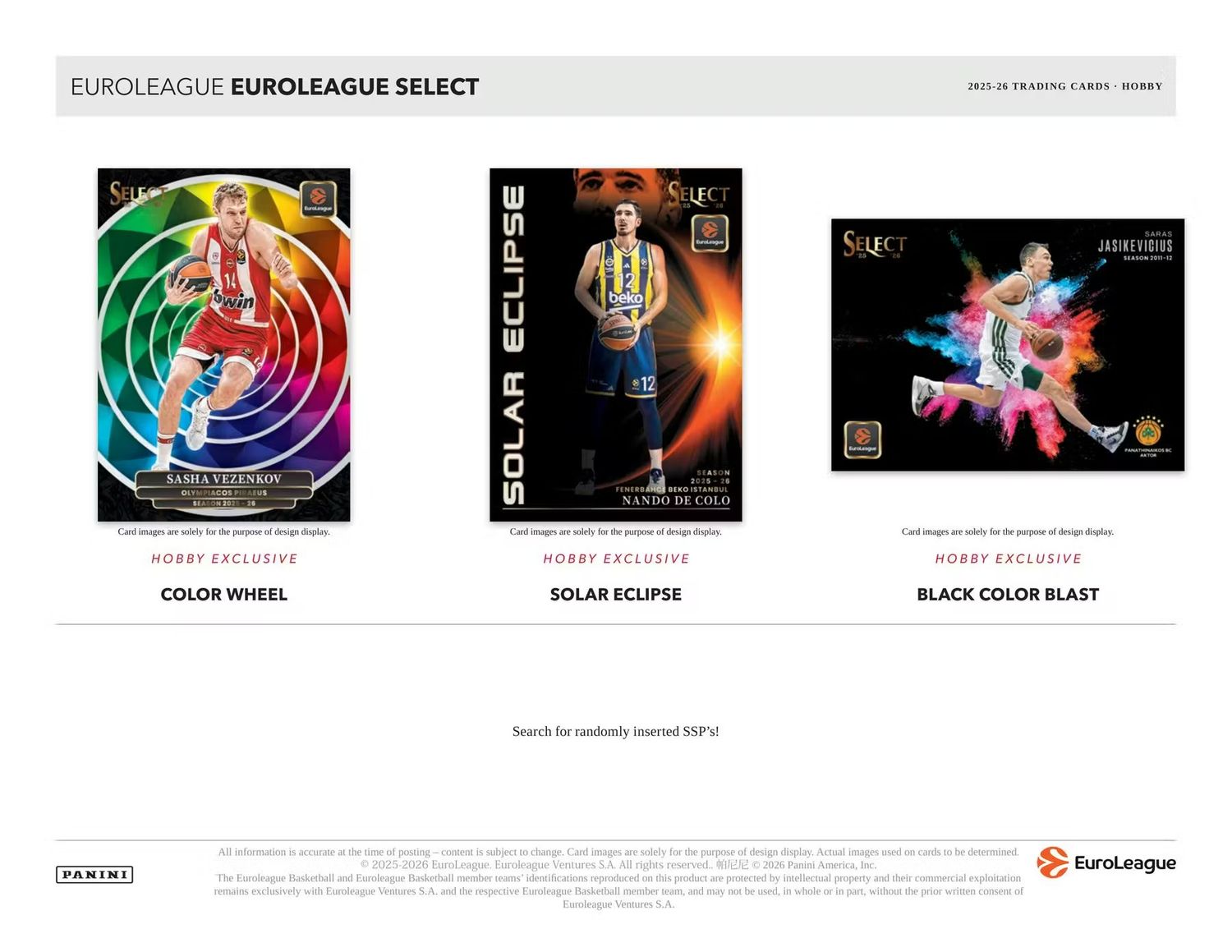 2025/26 Panini Select EuroLeague Basketball Hobby Box (Coming soon)