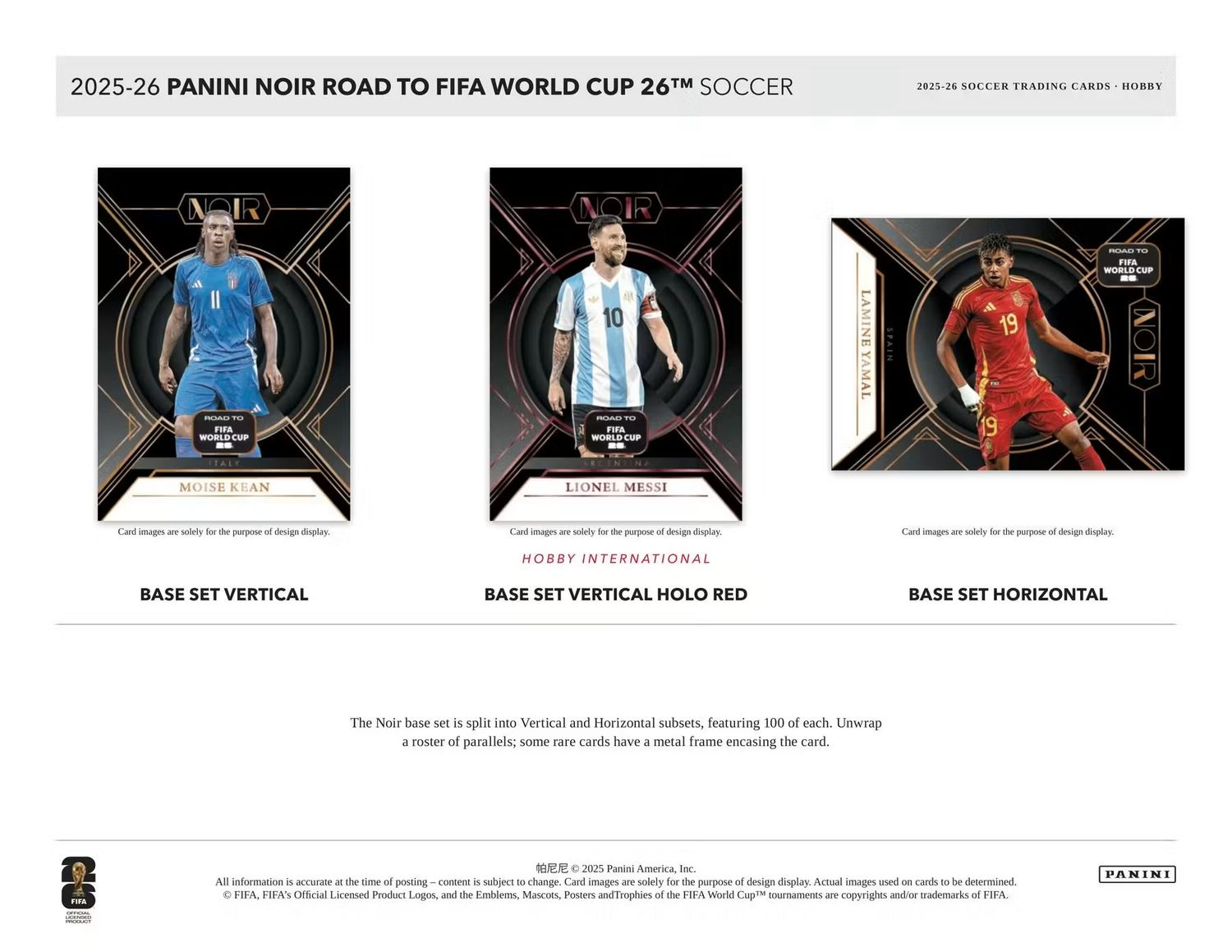 2025/26 Panini Noir Road to FIFA World Cup Soccer Hobby International Box