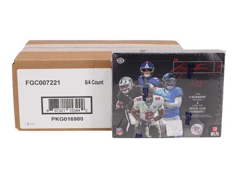 2025 Topps Signature Class Football Hobby Jumbo 6-Box Case