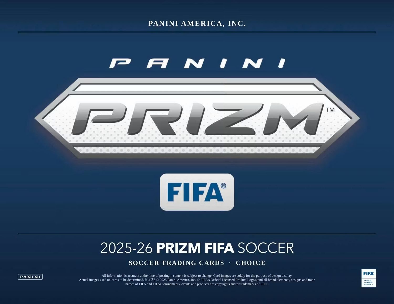 2025/26 Panini Prizm FIFA Soccer Choice 20-Box Case
