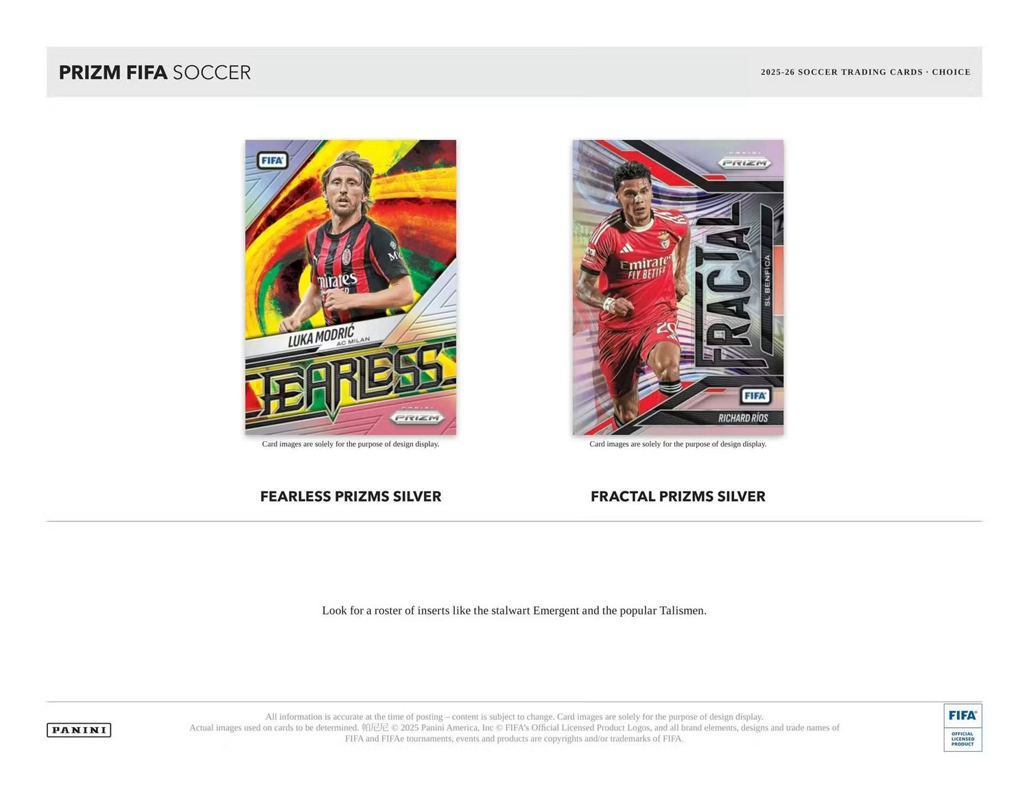 2025/26 Panini Prizm FIFA Soccer Choice 20-Box Case