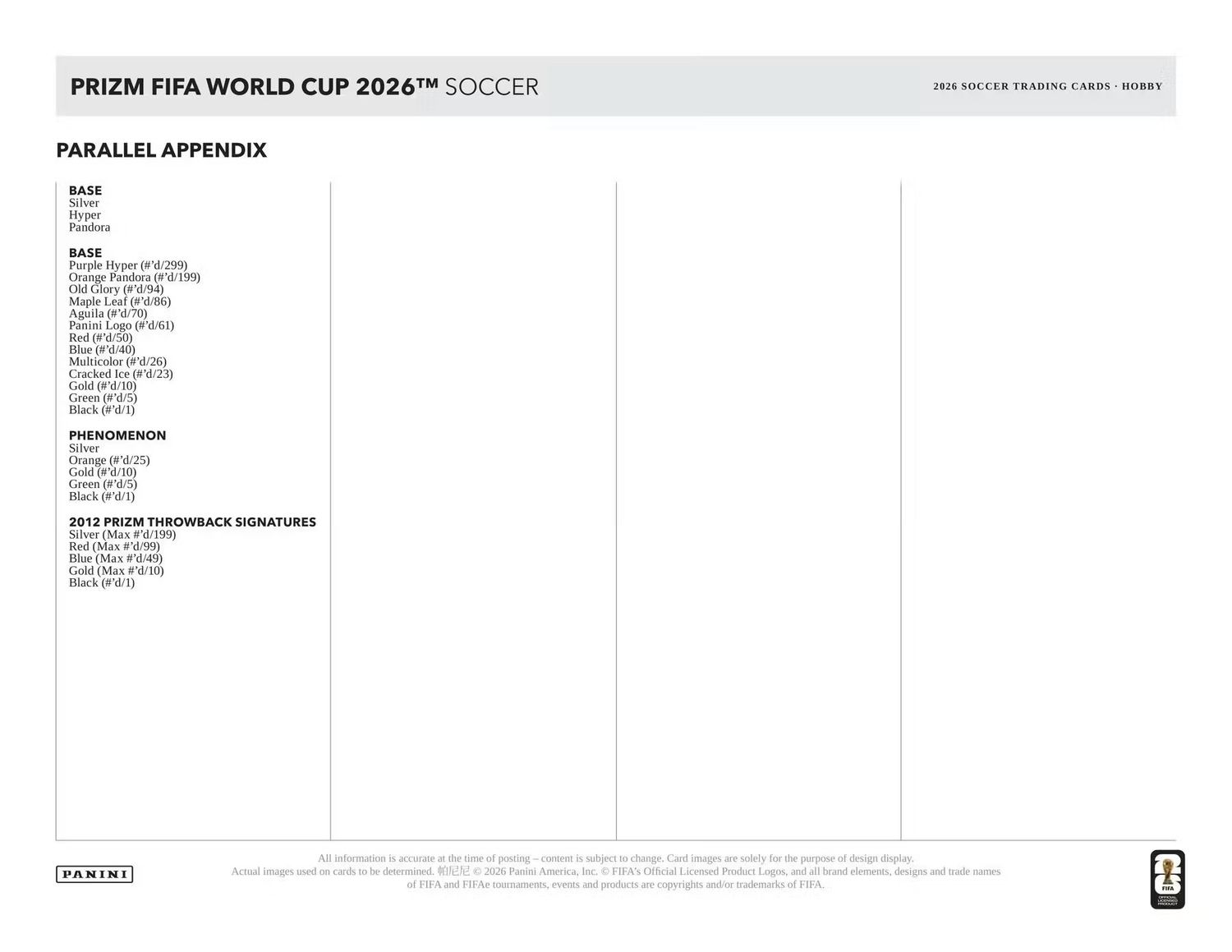 2026 Panini Prizm FIFA World Cup Soccer Hobby Box
