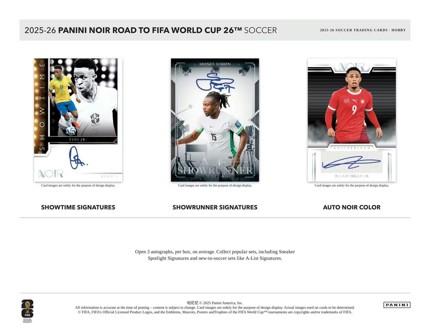 2025/26 Panini Noir Road to FIFA World Cup Soccer Hobby Box