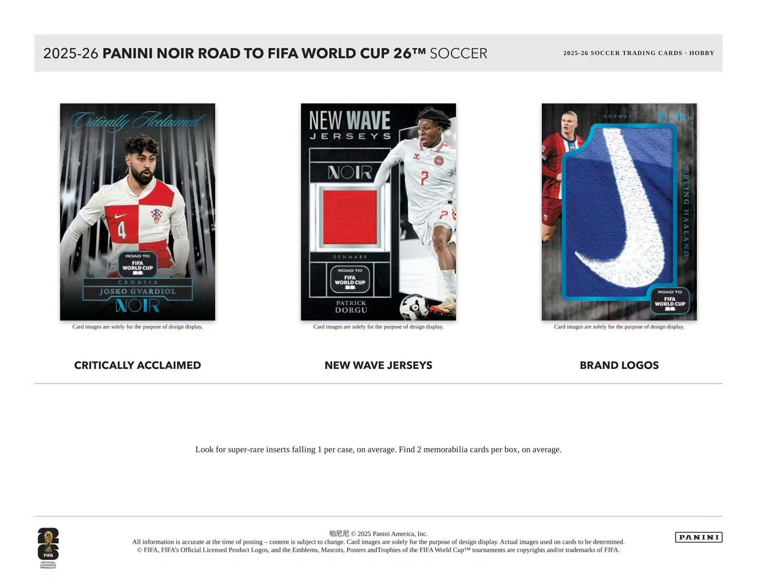 2025/26 Panini Noir Road to FIFA World Cup Soccer Hobby Box