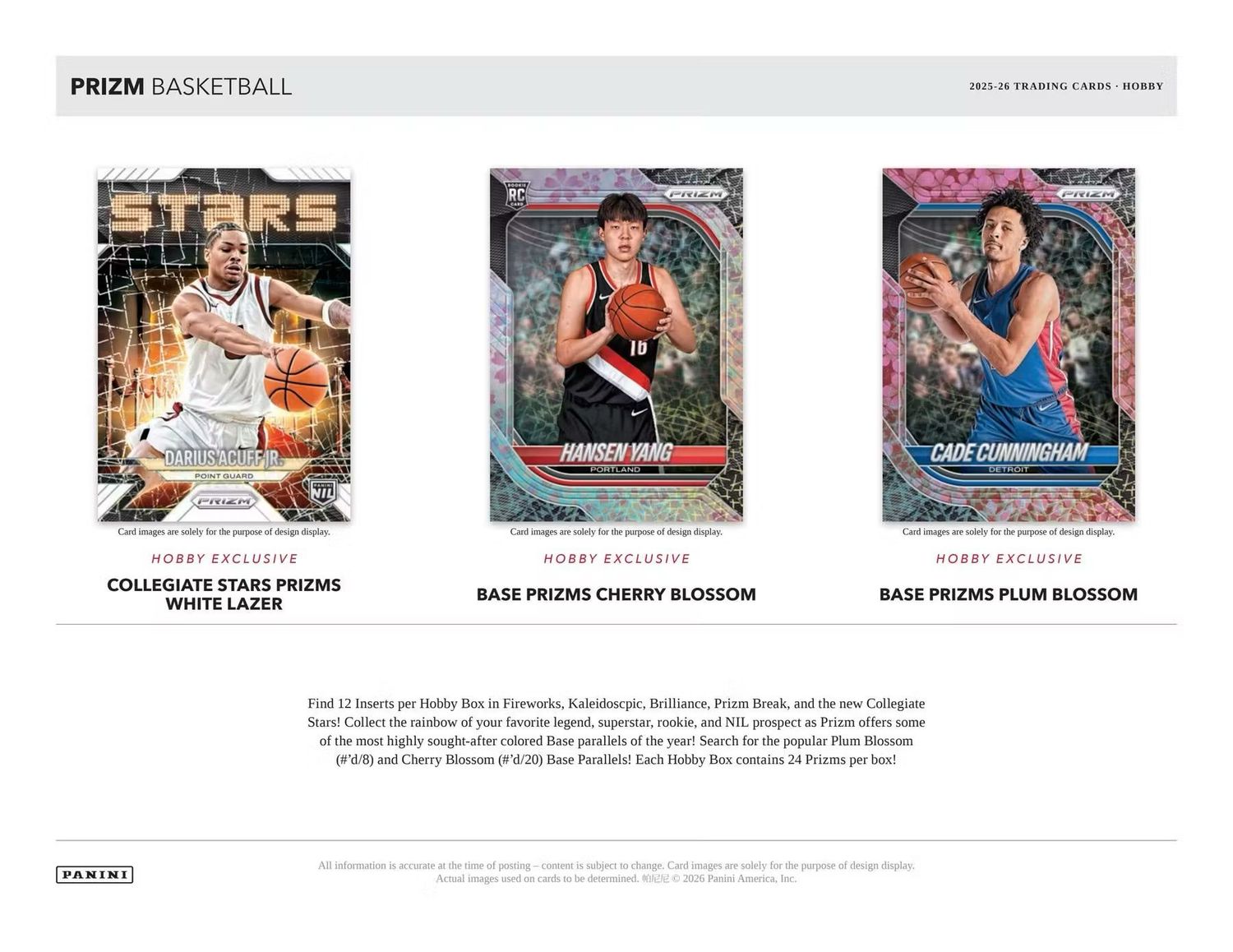2025/26 Panini Prizm Basketball Hobby Box