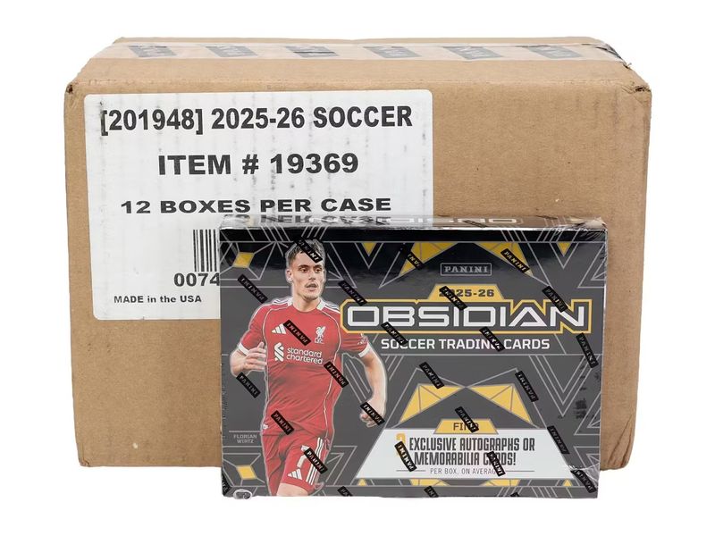 2025/26 Panini Obsidian Soccer Hobby International 12-Box Case