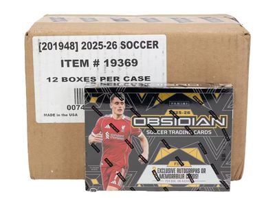 2025/26 Panini Obsidian Soccer Hobby International 12-Box Case