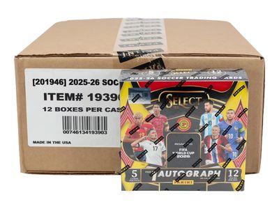 2025/26 Panini Select Road to FIFA World Cup Soccer Hobby International 12-Box Case