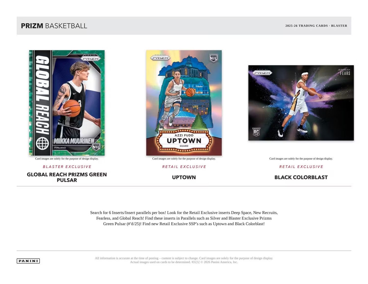 2025/26 Panini Prizm Basketball Blaster Box