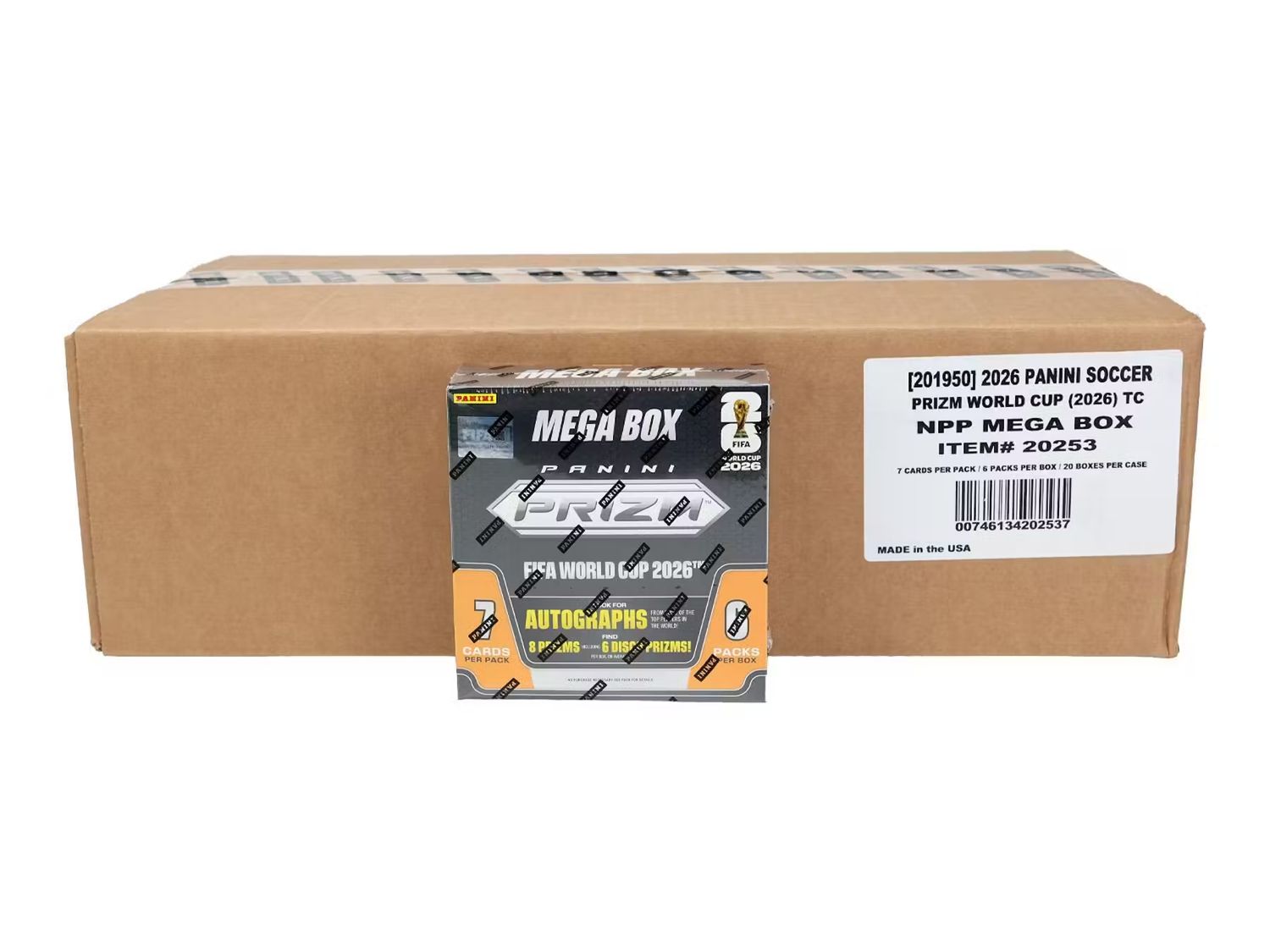 2026 Panini Prizm FIFA World Cup Soccer Mega 20-Box Case (Red Disco Parallels)
