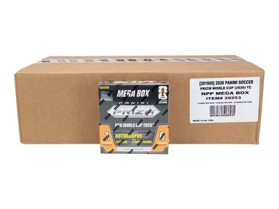 2026 Panini Prizm FIFA World Cup Soccer Mega 20-Box Case (Red Disco Parallels)