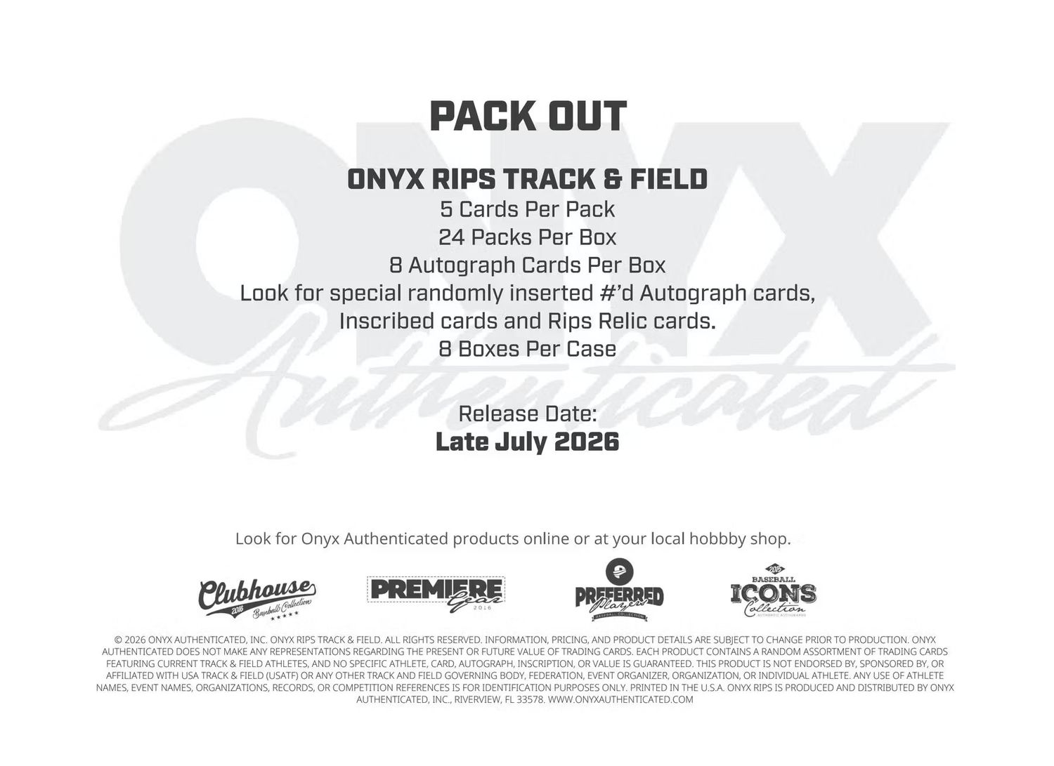 2026 Onyx Rips Track and Field Hobby Box