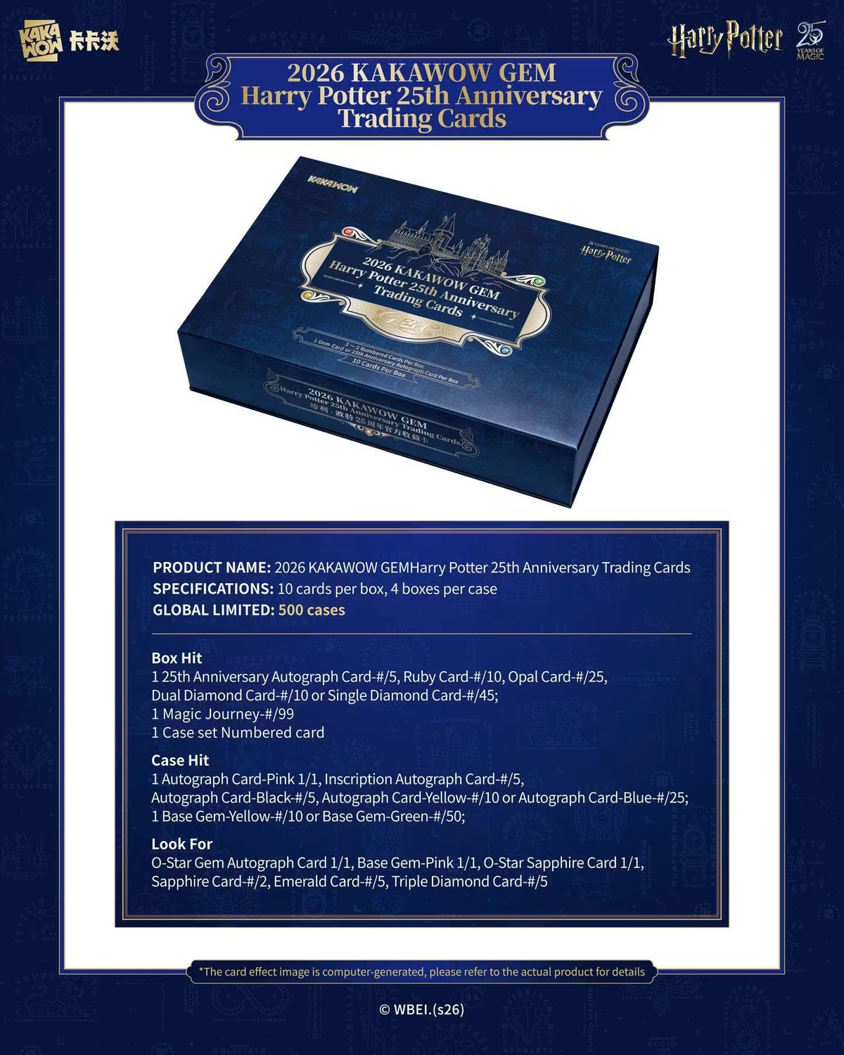 2026 Kakawow Gem Harry Potter 25th Anniversary Hobby Box