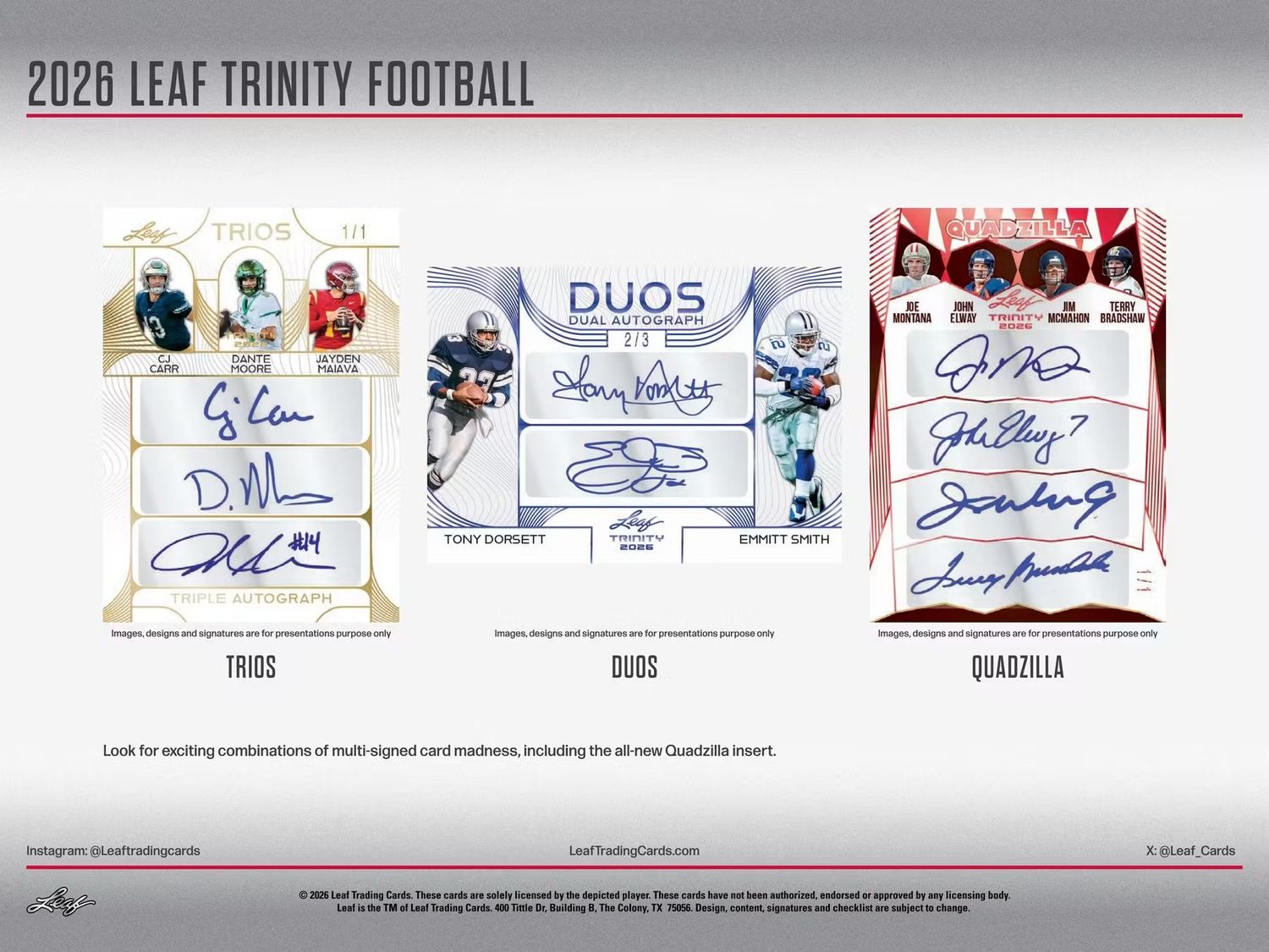 2026 Leaf Trinity Football Hobby Box (Coming soon)