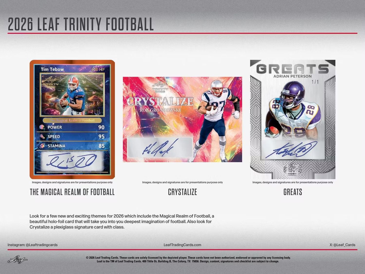 2026 Leaf Trinity Football Hobby Box (Coming soon)