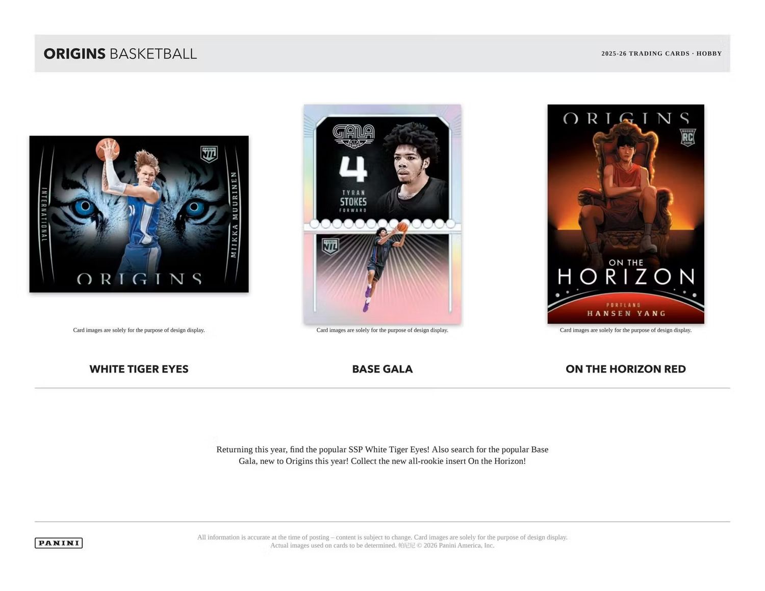 2025/26 Panini Origins Basketball Hobby Box (Preorder)
