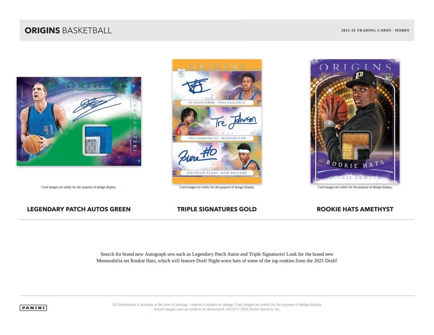 2025/26 Panini Origins Basketball Hobby Box (Preorder)