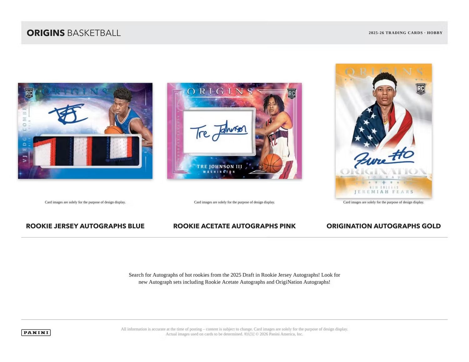 2025/26 Panini Origins Basketball Hobby Box (Preorder)