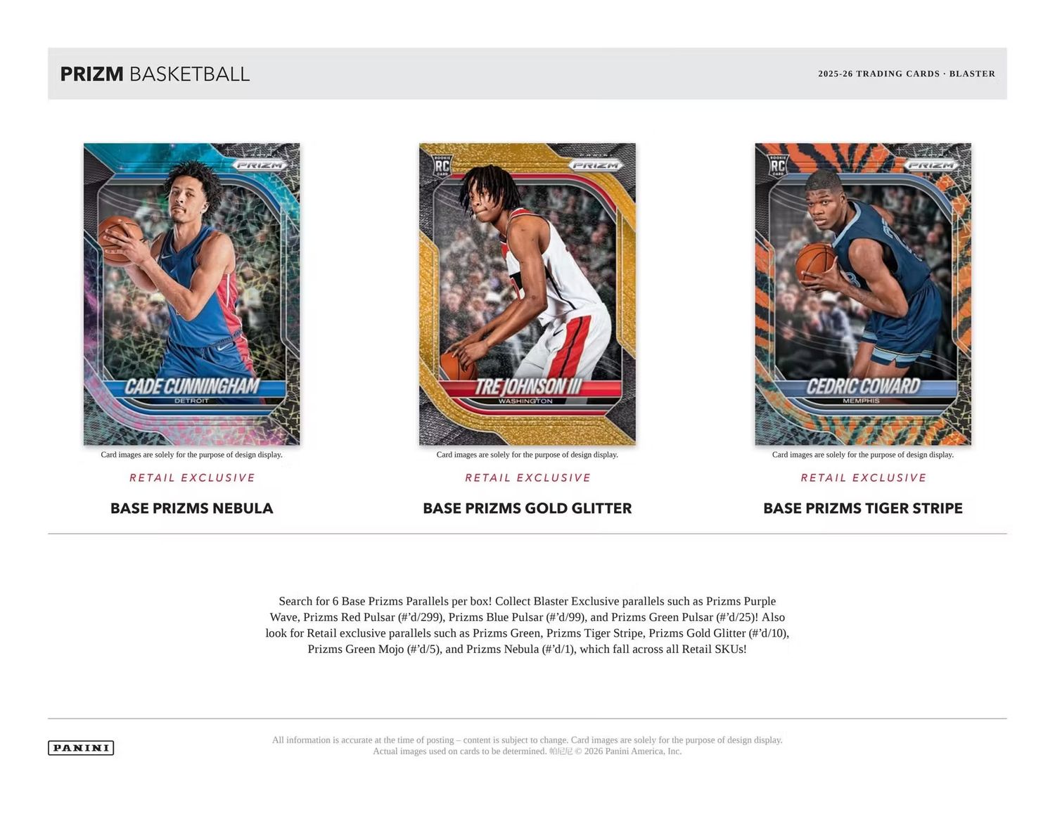 2025/26 Panini Prizm Basketball Blaster 20-Box Case
