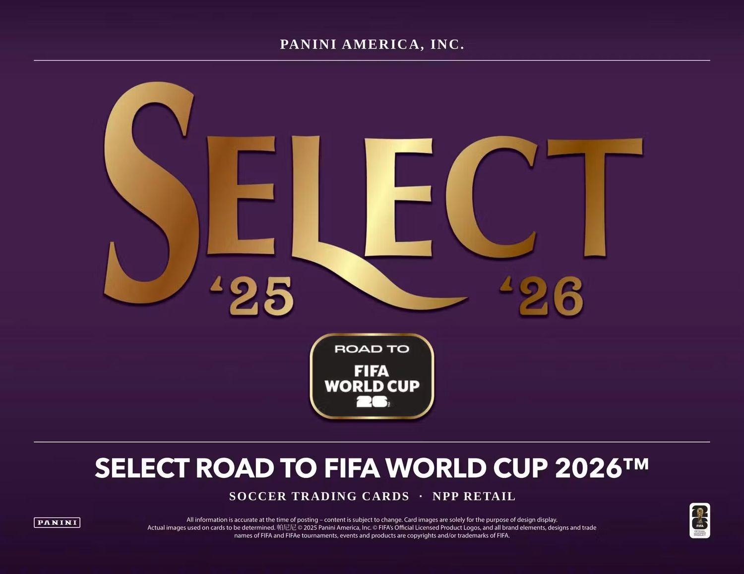2025/26 Panini Select Road to FIFA World Cup Soccer Mega Box (Coming soon)