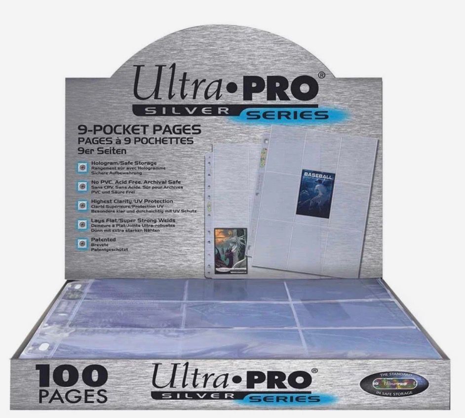 Ultra Pro - Silver Series 9-Pocket Pages (100ct) for Standard Size Cards - Lot of 4