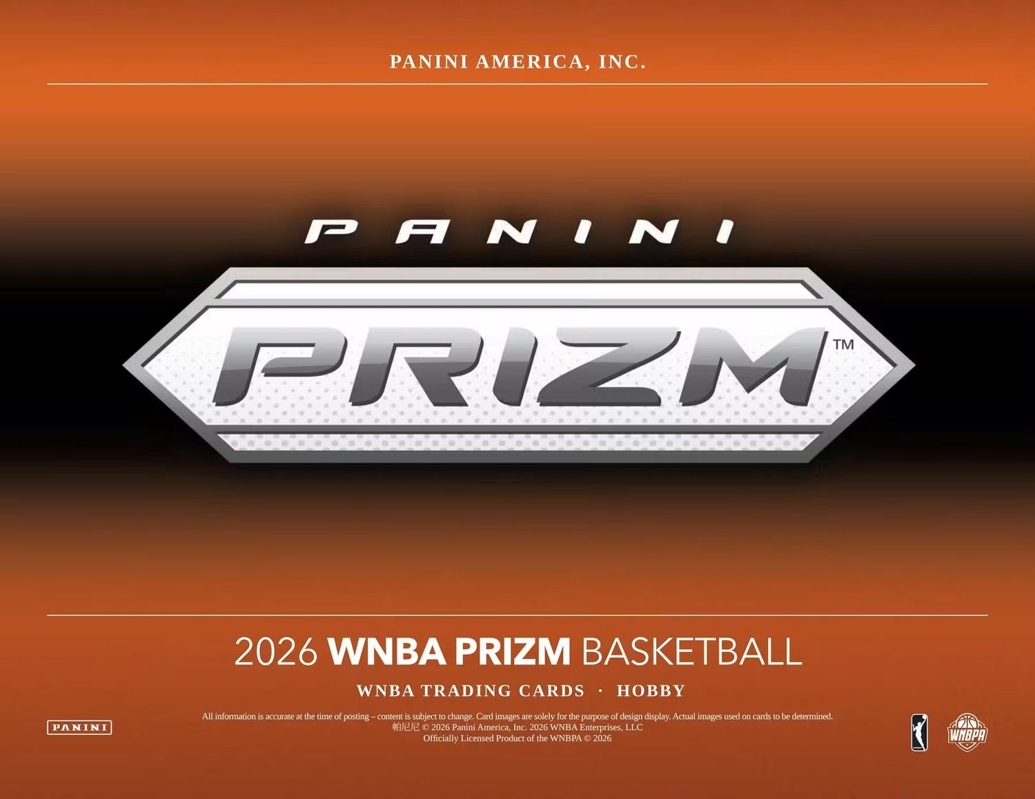 2026 Panini Prizm WNBA Basketball Hobby Box (Coming soon)