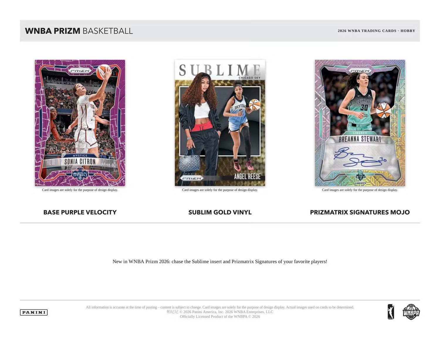 2026 Panini Prizm WNBA Basketball Hobby Box (Coming soon)