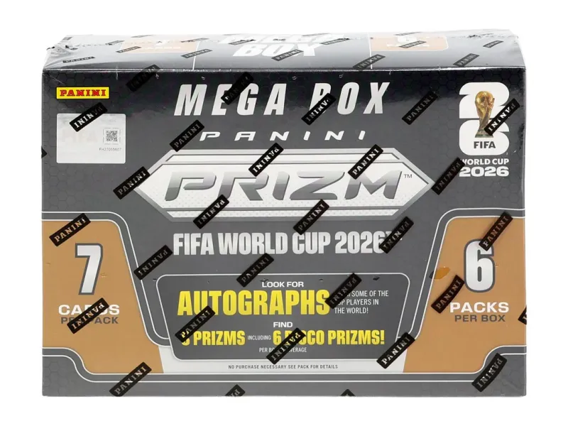 2026 Panini Prizm FIFA World Cup Soccer Mega Box (White Disco Parallels)
