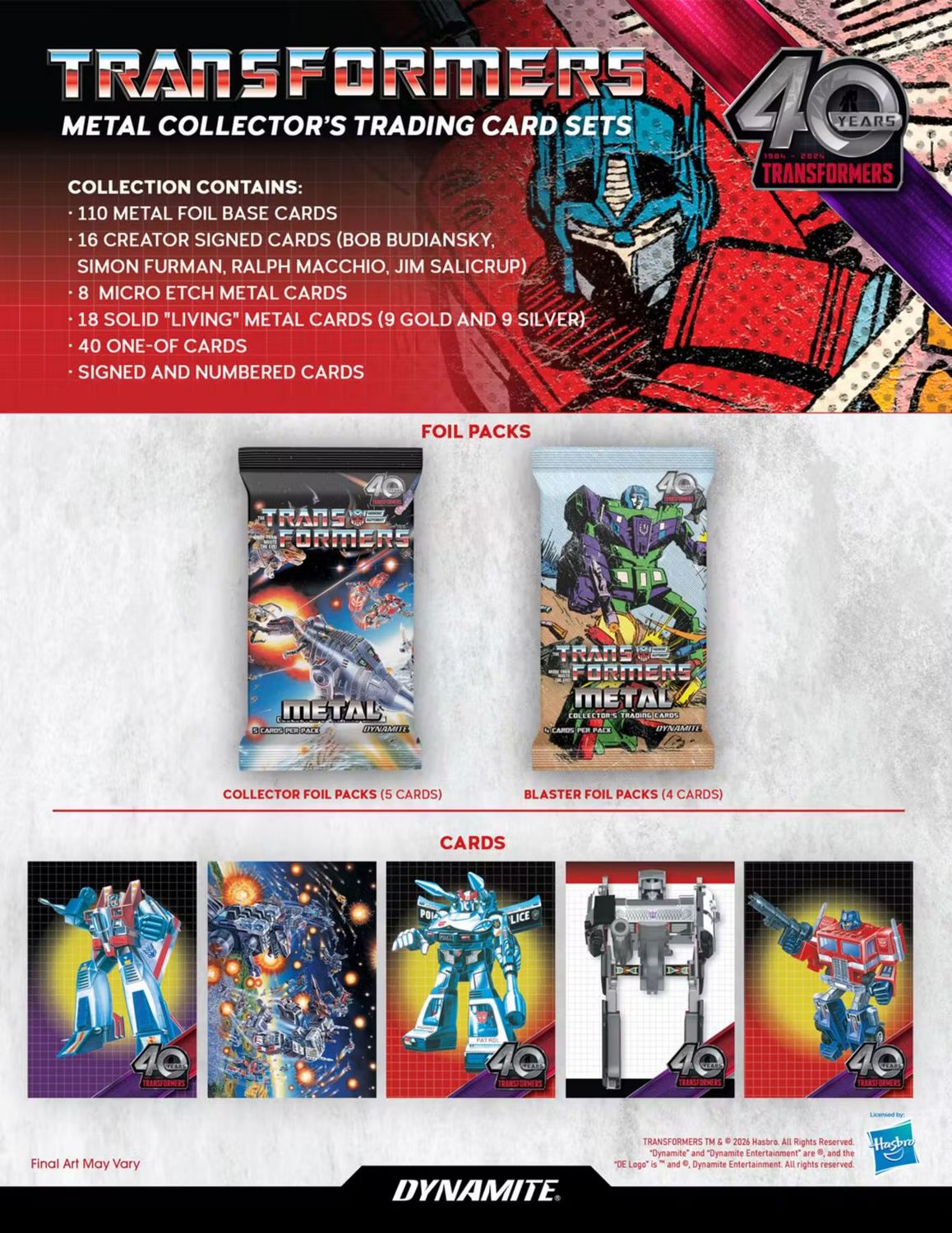 2026 Dynamite Transformers Metal Collector Box (coming soon)