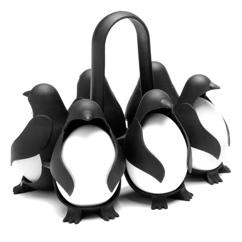 Egguins by Peleg Design - Penguin Shape Egg Holder boil Cooker Can Hold Up To 6 Eggs