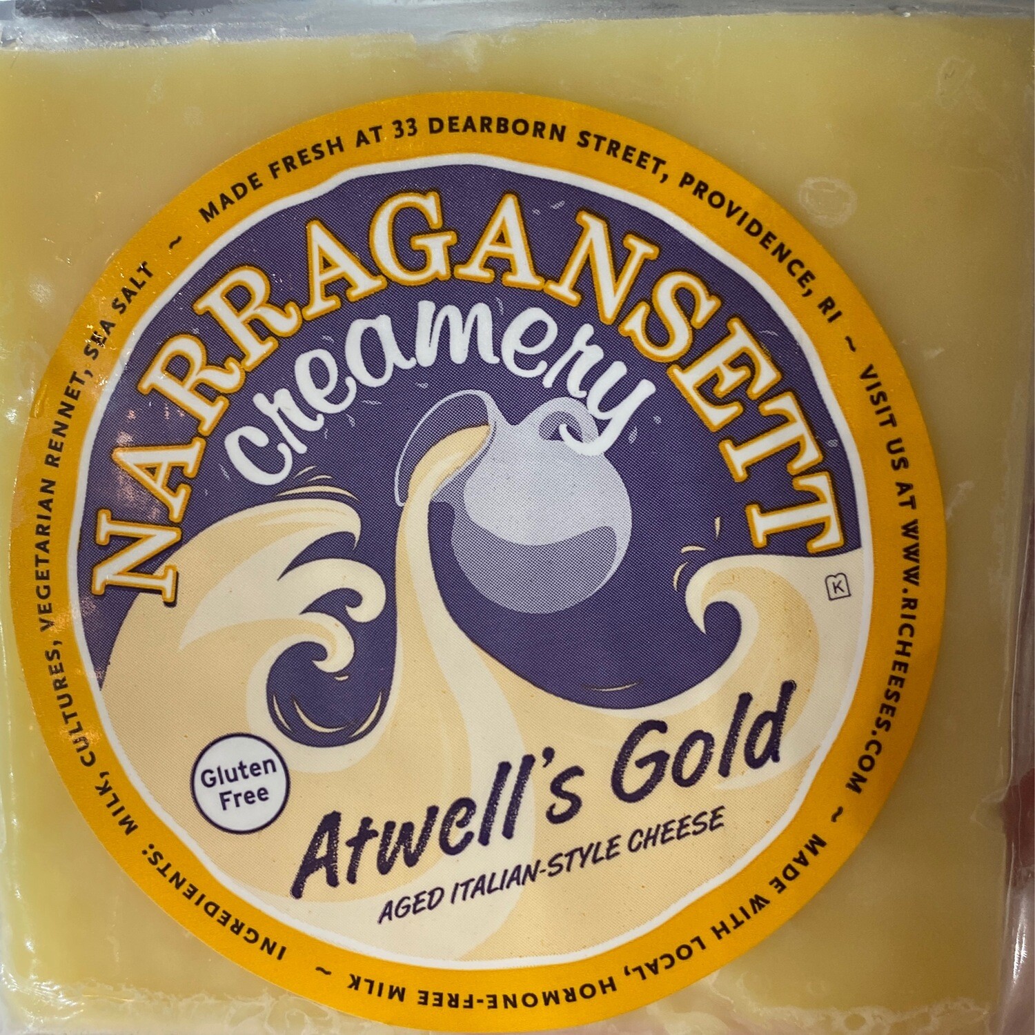Atwell's Gold Cheese | Narragansett Creamery | 8oz Atwell's Gold Cheese | Narragansett Creamery | 8oz