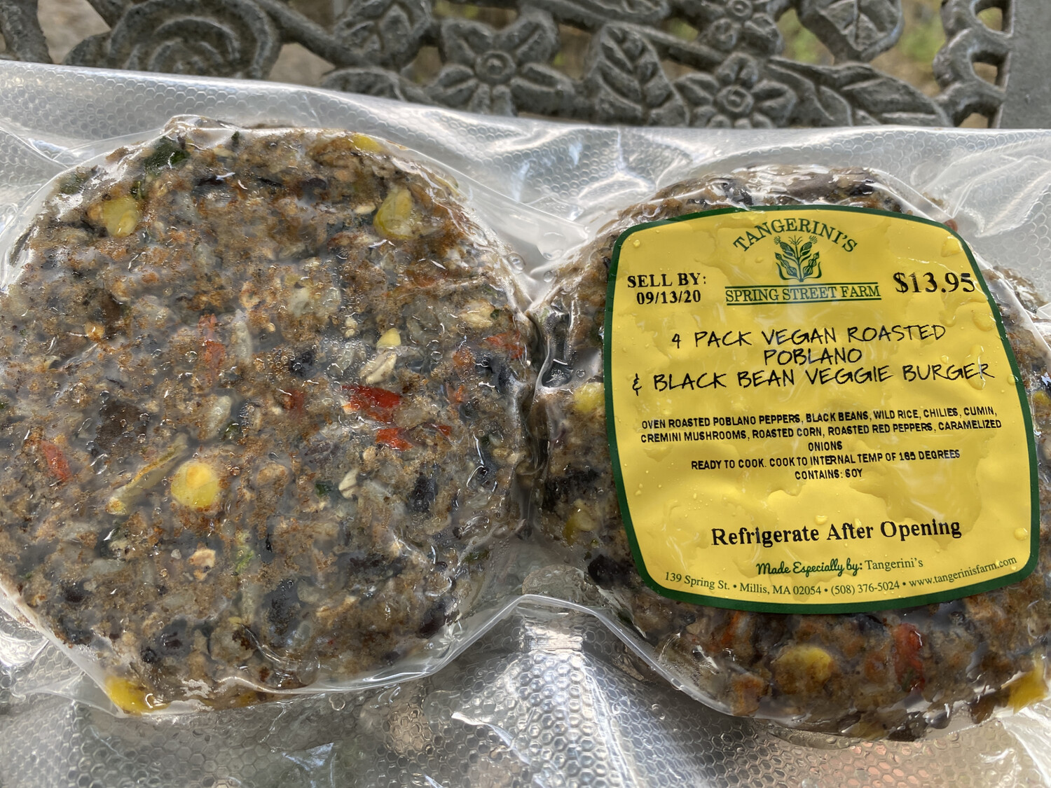 Vegan Roasted Poblano & Black Bean Veggie Burger 4-Pack Vegan Roasted Poblano & Black Bean Veggie Burger 4-Pack
