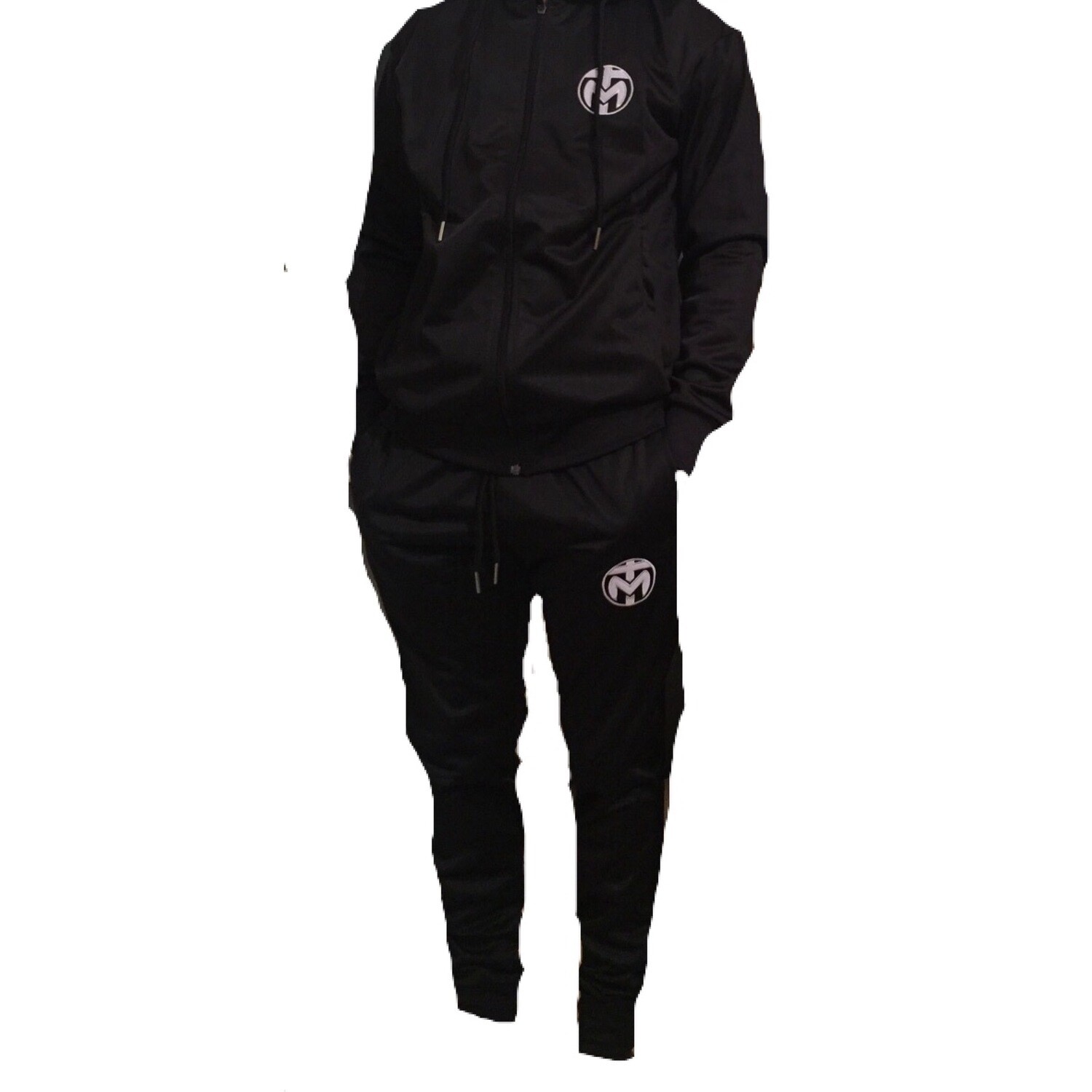Black Trinda Polyester Tracksuit