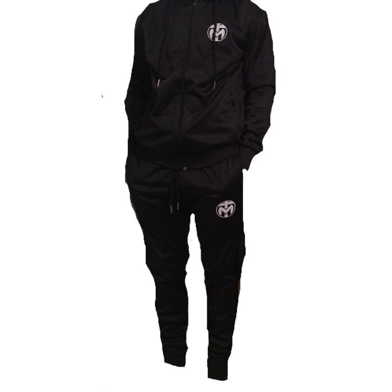 Black Trinda Polyester Tracksuit