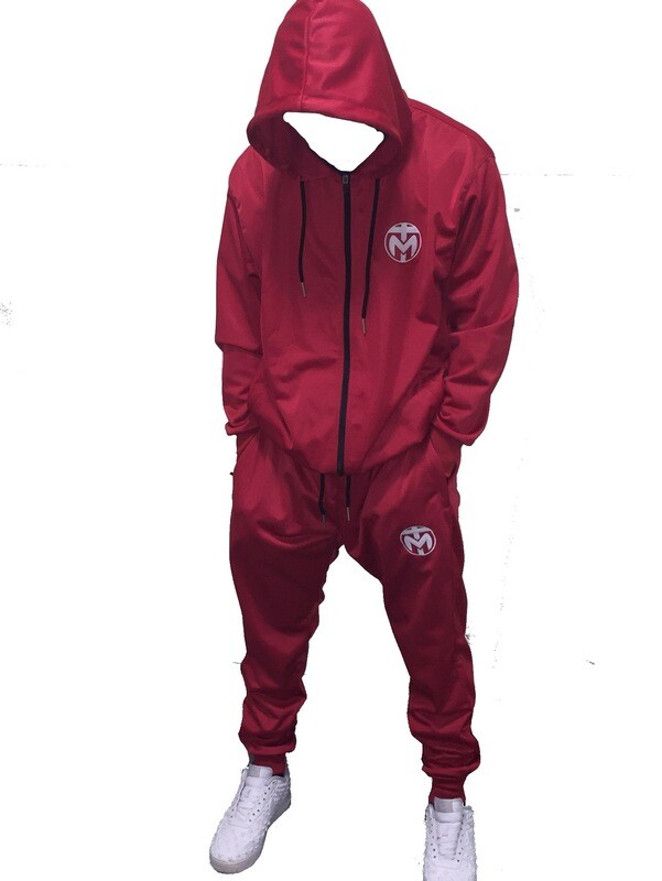 Red Trinda Polyester Tracksuit