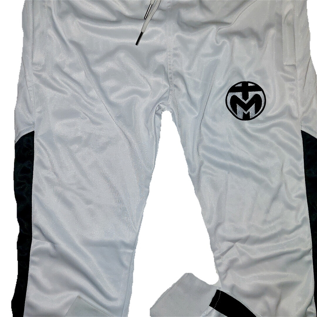 White With Black Stripes Trinda Polyester Tracksuit