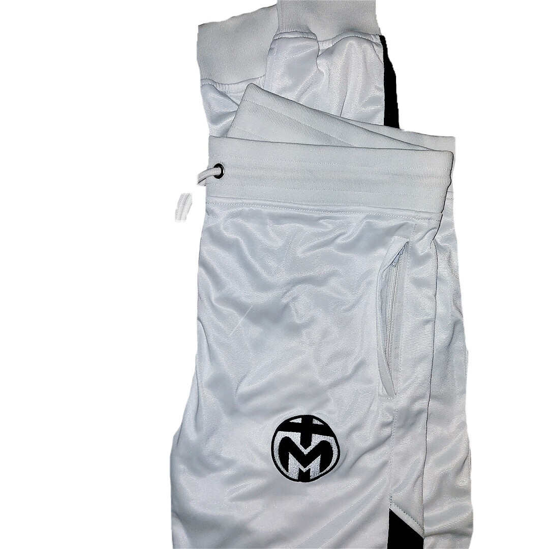 White With Black Stripes Trinda Polyester Tracksuit