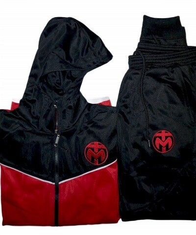 Black And Red Trinda Polyester Tracksuit Special Edition 